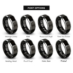font options for inside engraving on black & grey potato masher rings