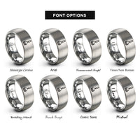 font options for inside engraving on silver potato masher rings