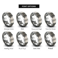 font options for inside engraving on grey potato masher rings