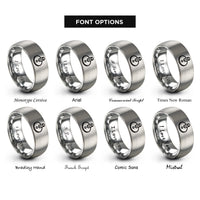 font options for inside engraving on gray potentiometer rings