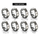 font options for inside engraving on gray potentiometer rings