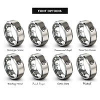 font options for inside engraving on gray potentiometer rings