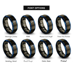font options for inside engraving on gunmetal & blue potentiometer rings