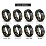 font options for inside engraving on gunmetal & blue potentiometer rings