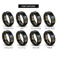 font options for inside engraving on gunmetal & blue potentiometer rings