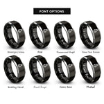 font options for inside engraving on black & silver potion bottle rings