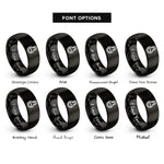 font options for inside engraving on black potion bottle rings