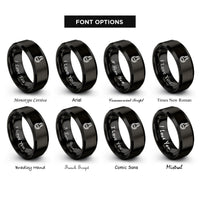 font options for inside engraving on black potion bottle rings