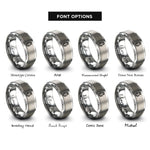 font options for inside engraving on grey potion bottle rings