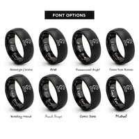 font options for inside engraving on black pound sterling rings