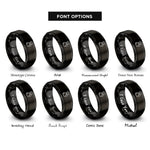 font options for inside engraving on black pour over carafe rings