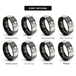 font options for inside engraving on black & gray pour over dripper rings