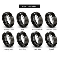 font options for inside engraving on black & grey pour over dripper rings