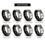 font options for inside engraving on black & gray pour over dripper rings