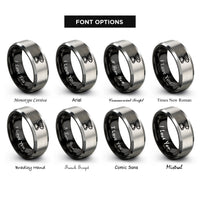 font options for inside engraving on black & gray pour over dripper rings