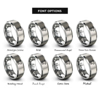 font options for inside engraving on silver pour over dripper rings