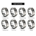 font options for inside engraving on silver pour over dripper rings