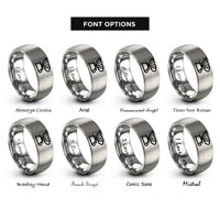 font options for inside engraving on silver pour over dripper rings