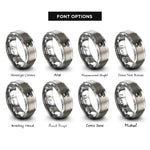 font options for inside engraving on gray pour over dripper rings
