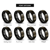font options for inside engraving on gunmetal & black pour over dripper rings
