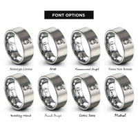 font options for inside engraving on silver powder keg rings