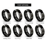 font options for inside engraving on black & silver powdered sugar dusting rings