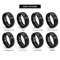 font options for inside engraving on black powdered sugar dusting rings