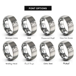 font options for inside engraving on grey powdered sugar dusting rings