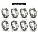 font options for inside engraving on silver powdered sugar dusting rings