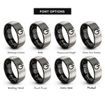 font options for inside engraving on black & silver power button rings