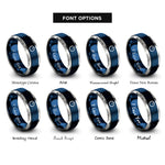 font options for inside engraving on blue & gray power button rings