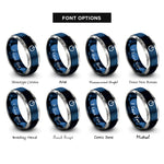 font options for inside engraving on blue & grey power button rings