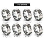 font options for inside engraving on grey power button rings