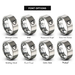 font options for inside engraving on silver power button rings