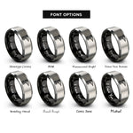 font options for inside engraving on black & gray power drill rings