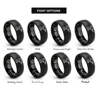 font options for inside engraving on black power drill rings