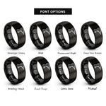 font options for inside engraving on black power drill rings