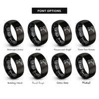 font options for inside engraving on black power drill rings