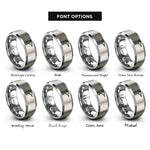 font options for inside engraving on silver power drill rings