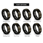 font options for inside engraving on gunmetal & black power drill rings