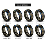 font options for inside engraving on gunmetal & blue power drill rings