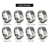 font options for inside engraving on grey power horns rings