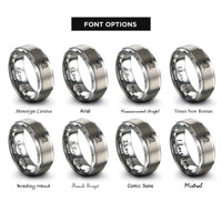 font options for inside engraving on grey power horns rings