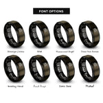 font options for inside engraving on gunmetal & black power horns rings