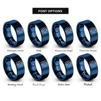 font options for inside engraving on blue power outlet rings