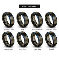 font options for inside engraving on gunmetal & blue power outlet rings