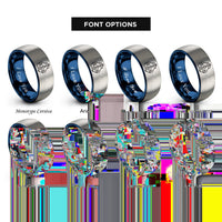 font options for inside engraving on blue & silver power play rings