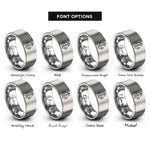 font options for inside engraving on silver power play rings
