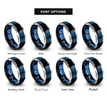 font options for inside engraving on blue & grey power plug rings