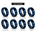 font options for inside engraving on blue power plug rings
